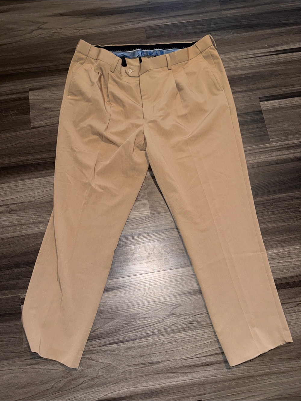 Men's Pleated Dress Pants in Tan